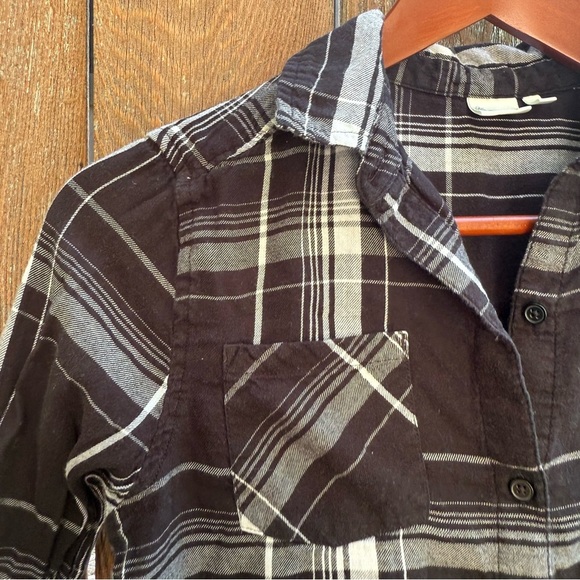 MUDD Girls Black White Plaid Long Sleeve Western Shirt Size 14 - Picture 3 of 8